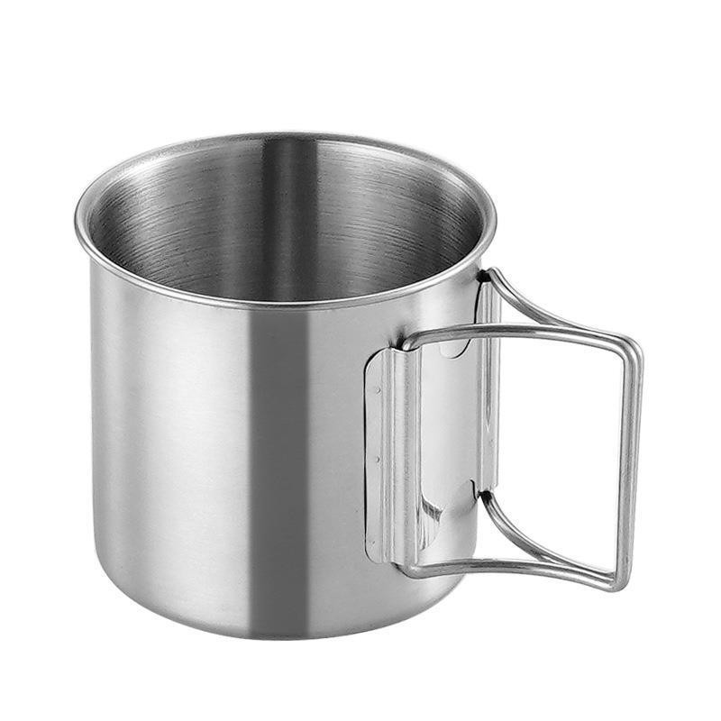 Quality Camping Cooking Set - ステレススチールマグ260/350 ml,高品質の折りたたみ式ハンドルカップ,キャンプ,アウトドアトラベルコーヒー,ティーカップ