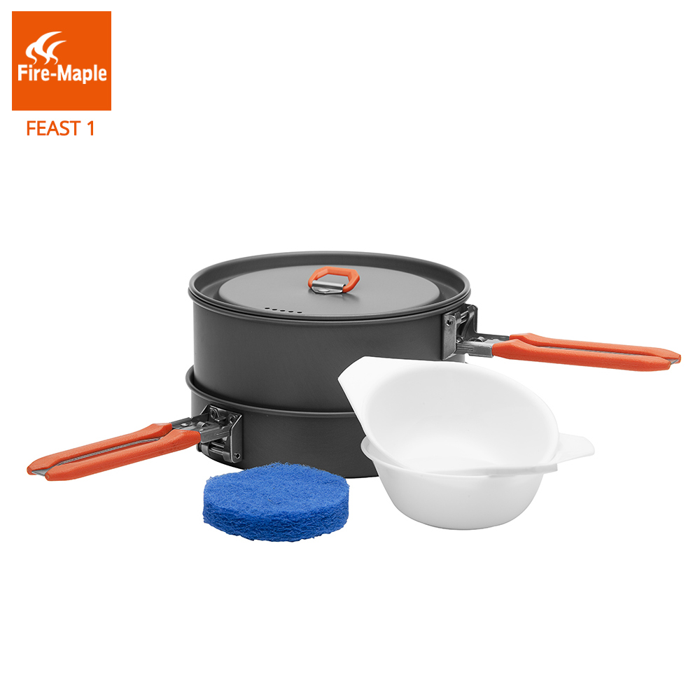 Camping Cooking Box Set - ファイヤーマプル祭1屋外キャンプハイキング調理器具バックパッキング調理鍋鍋セット折りたたみハンドル1〜2人FMC-F1