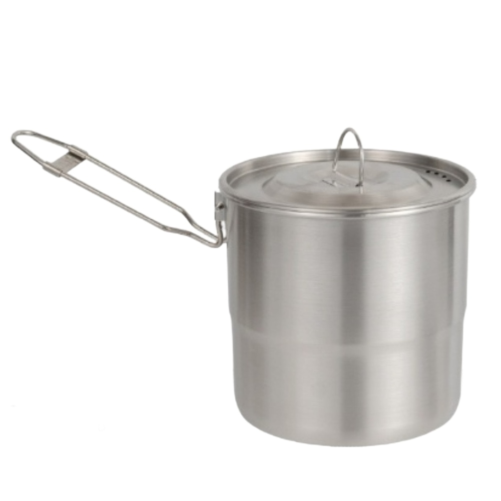 Camping Cooking Set Compact - ポータブル3Lステンレス製調理鍋 304グレード キャンプ、バックパッキング、ハイキング用 コンパクト折りたたみ式アウトドア調理器具セット