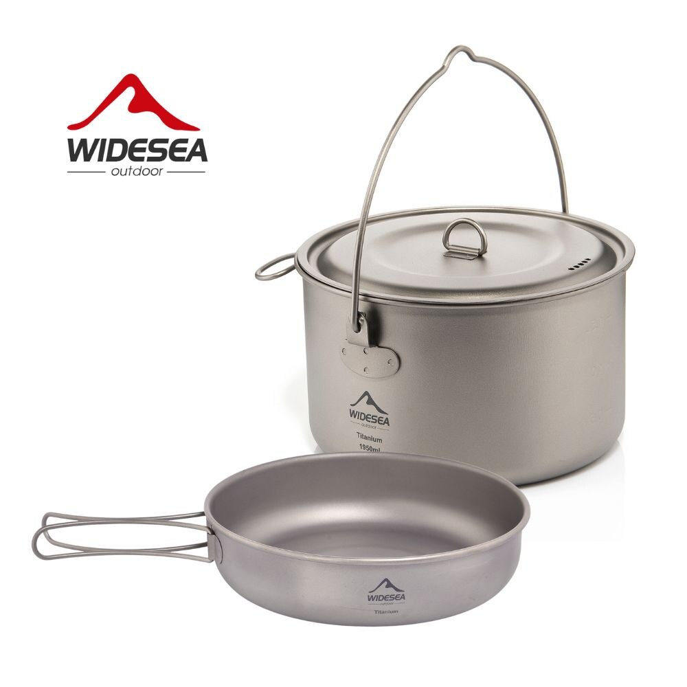 Mess Kit Titanium - キャンプ用食器チタン調理器具セット観光大釜屋外調理鍋フライパンピクニックキッチンハイキングトレッキング