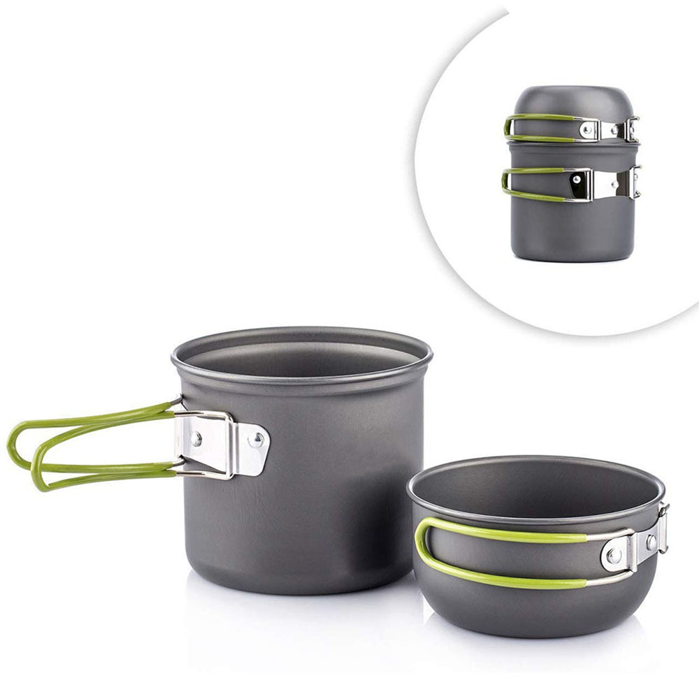 Camping Cooking Full Set - 超軽量キャンプポット調理器具セットポータブル屋外調理食器ハイキングトレッキングピクニック釣り登山
