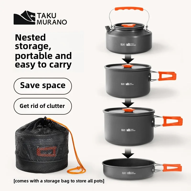 Quality Camping Cooking Set - 高品質の屋外食器セット,キャンプ料理,調理器具,旅行,ピクニック,ティーポット,焦げ付き防止ポット