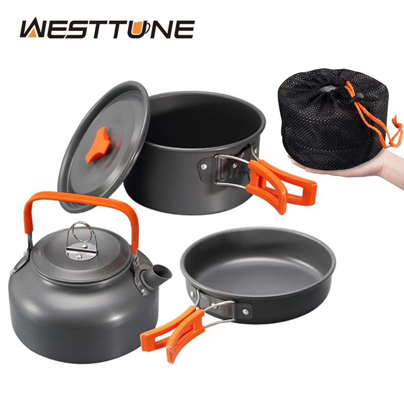 Camping Cooking Appliances - WESTTUNE キャンプ調理器具キット アルミ アウトドア ポータブル クッキングセット