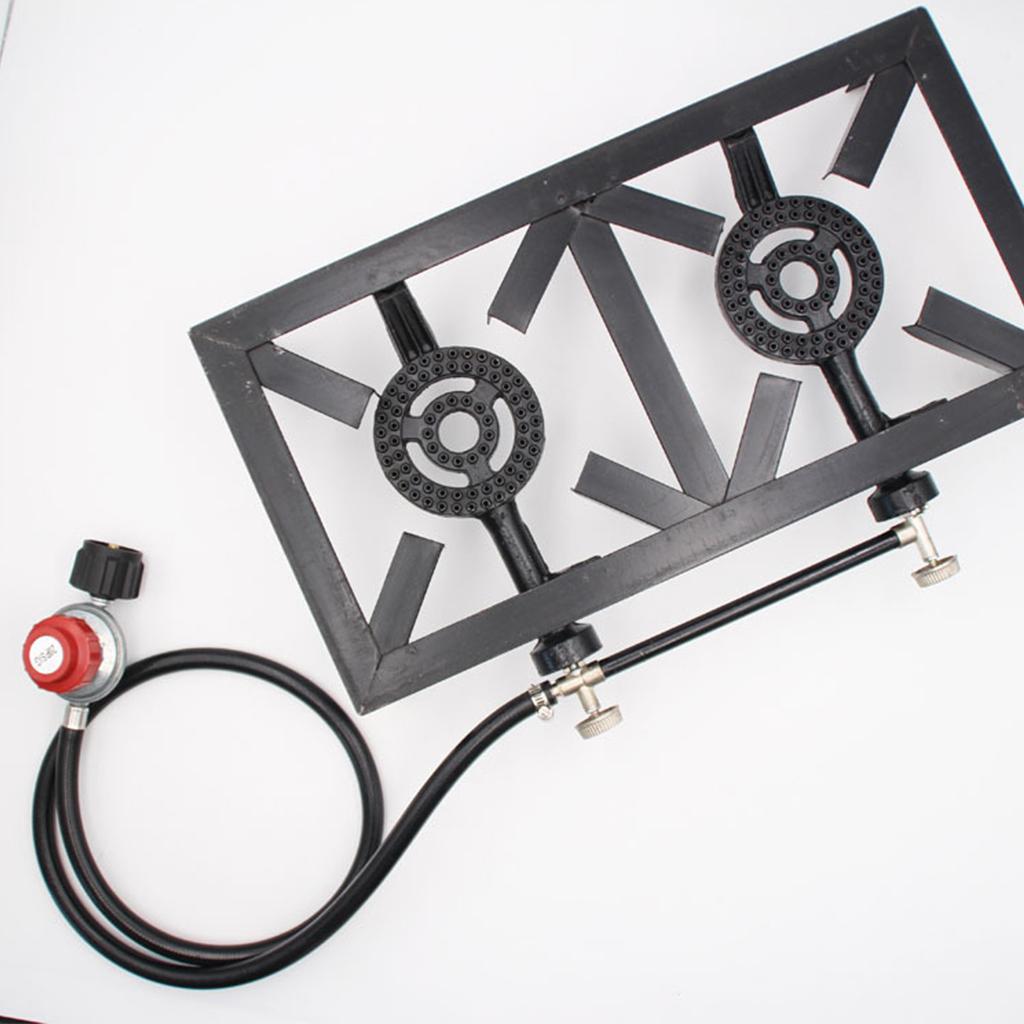 Camping Double Cooking Stove - ガスストーブ ダブルバーナー クッカー 調節可能な Psi レギュレーター付き