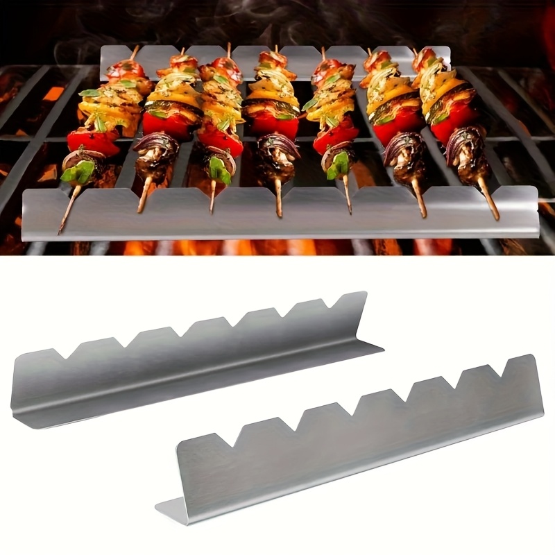 Camping Cooking Full Set - 2 個ケバブラックケバブスタンド串ホルダーユニバーサルバーベキューに適したキッチンパティオホームアウトドアキャンプバーベキューツール新