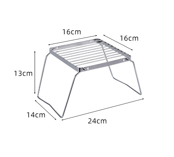 Camping Cooking Appliances - 屋外用ステンレス製ストーブホルダー キャンプ用ポータブル折りたたみミニバーベキューラックセット ポットホルダー ベーキングトレイホルダー