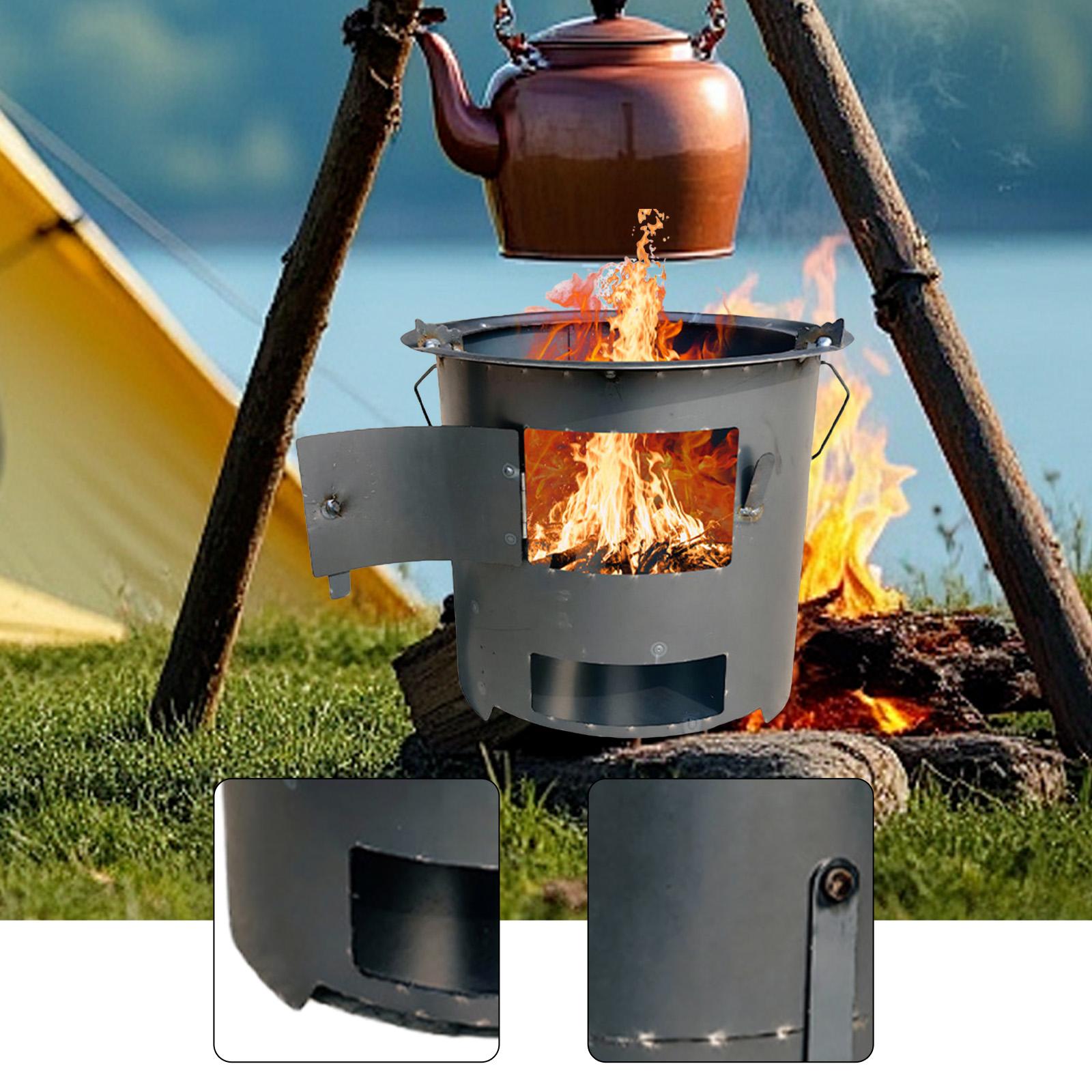 Camping Cooking Over Fire - 木製炉 屋内多目的ヒーター 火にかけて調理 薪燃焼 キャンプ炉 家庭用
