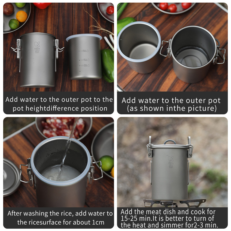 KEITH 純チタン製 炊飯クッカー 900ml 超軽量 折 - Camping Cooking Appliances のレビューと価格