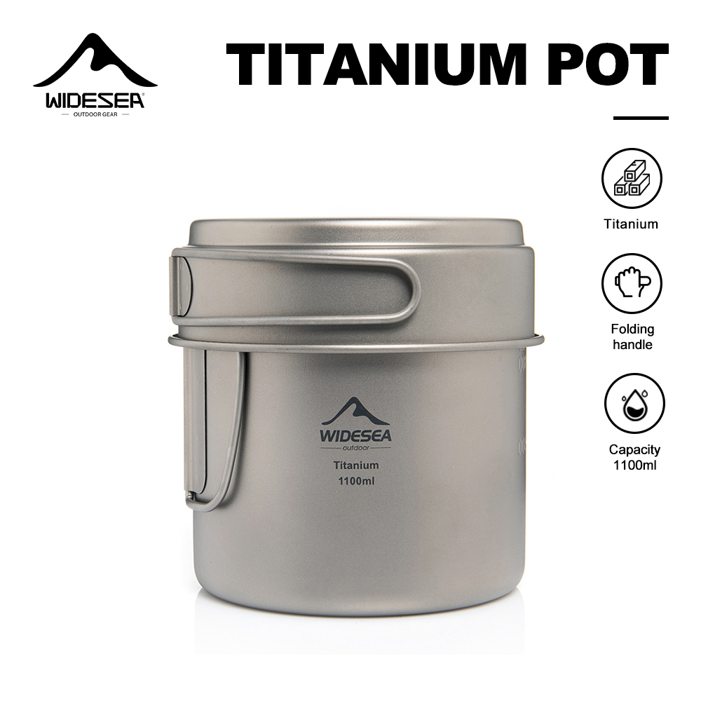 Widesea 超軽量チタンキャンプポット 1100ml 折 - Mess Kit Titanium のレビューと価格