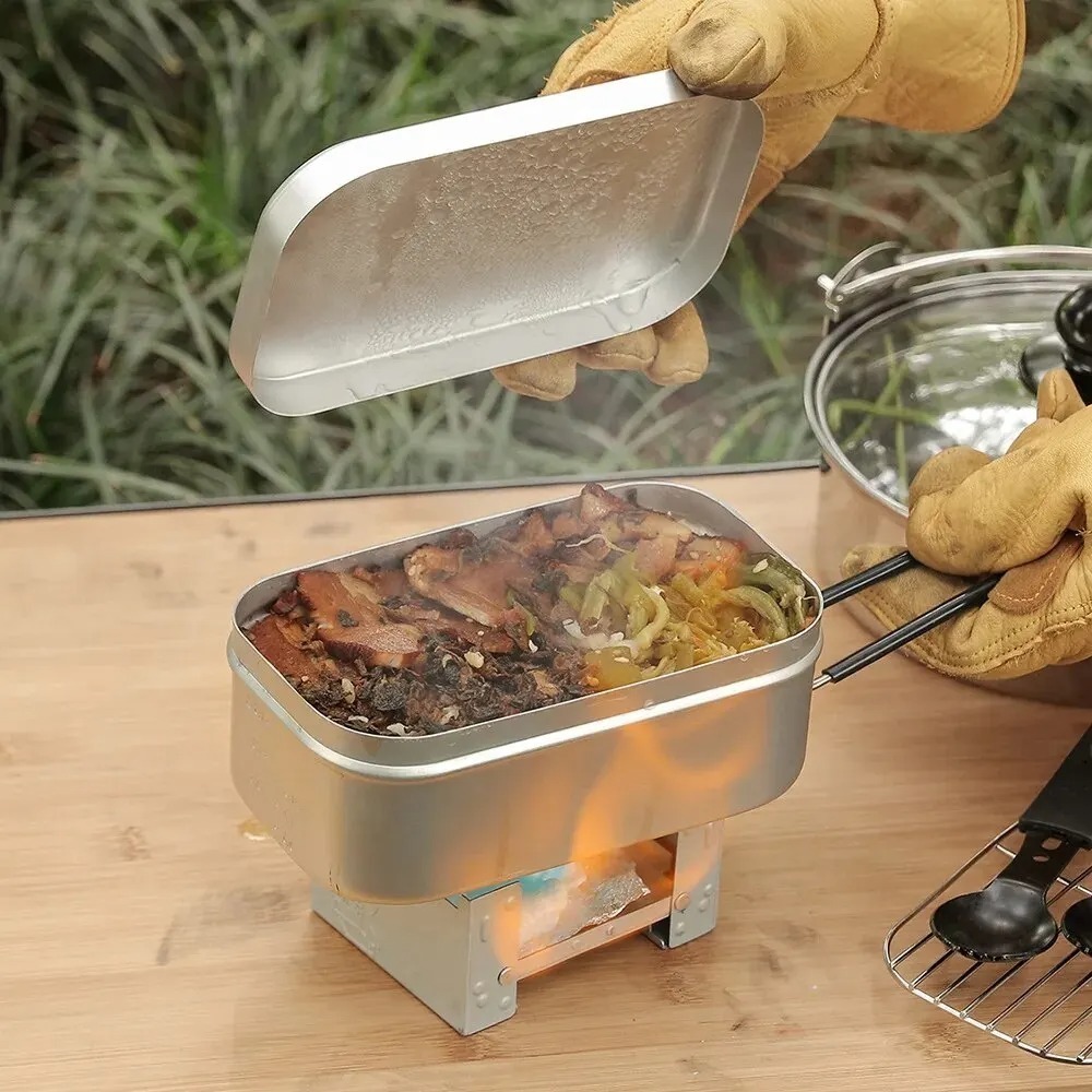 超軽量食器 キャンプ調理器具 ランチボックス 調理鍋 ピクニ - Camping Cooking Box Set のレビューと価格