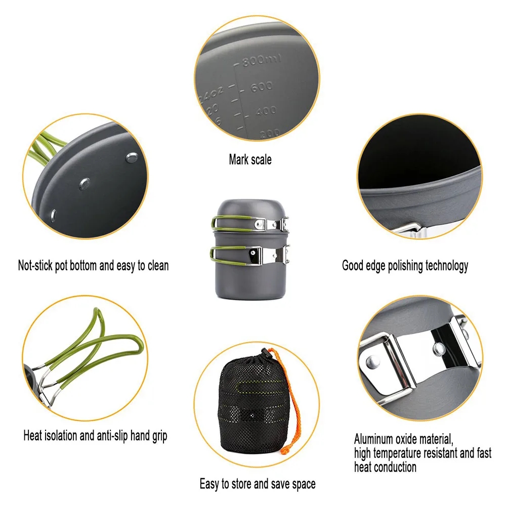 キャンプ調理器具混乱キット超軽量キャンプポットセット屋外調理 - Camping Cooking Full Set のレビューと価格