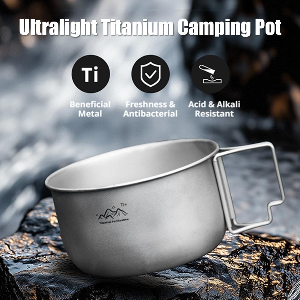 超軽量チタン製キャンプポット 15/10.5cm ハンドル付 - Camping Cooking Handle のレビューと価格