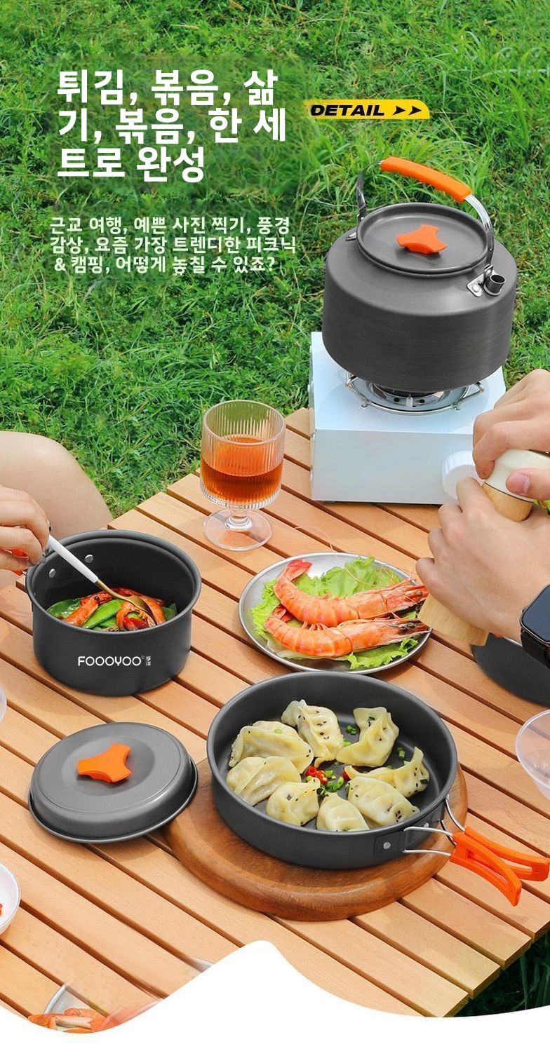 アウトドアキャンプ調理器具セット ポータブル軽量 ネスティン - Camping Cooking Set Compact のレビューと価格