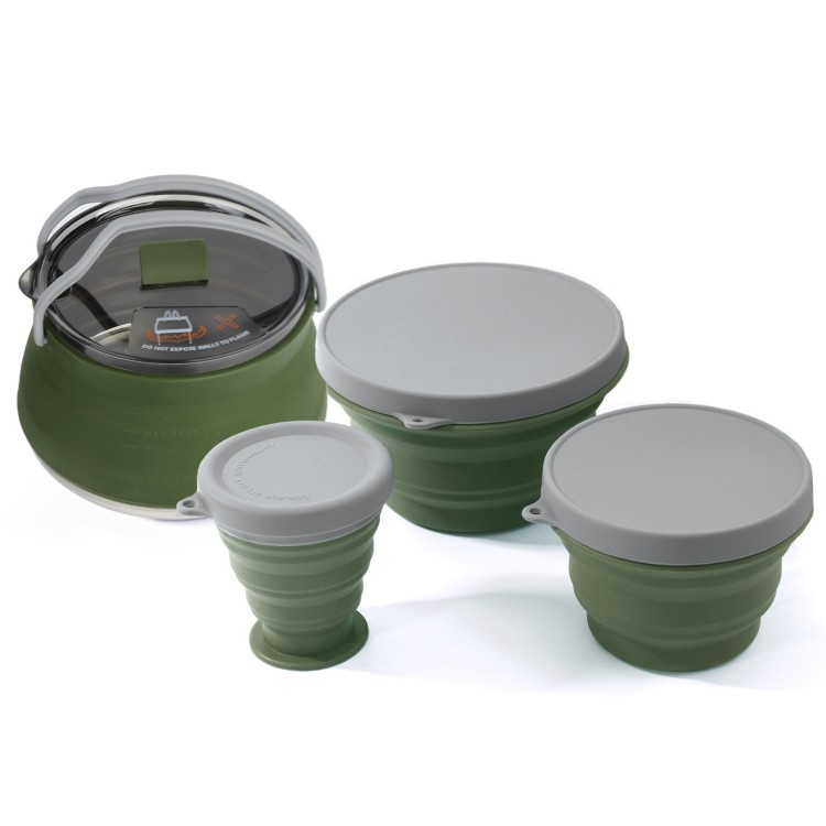 折りたたみ鍋セット ポータブル コンパクト 調理器具セット  - Camping Cooking Set Compact のレビューと価格