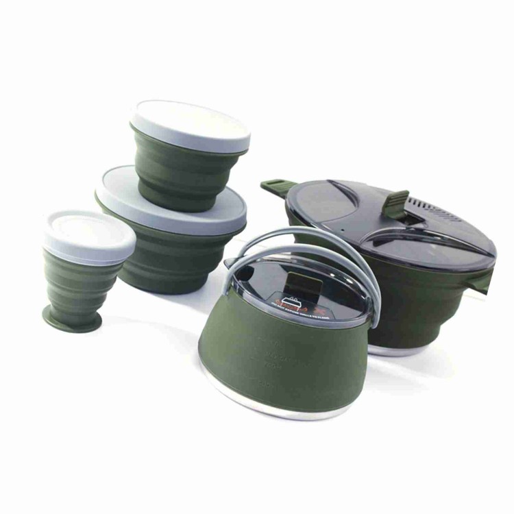 折りたたみ鍋セット ポータブル コンパクト 調理器具セット  - Camping Cooking Set Compact のレビューと価格