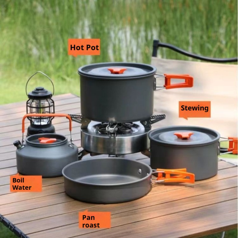 ポータブル大容量ポット便利な耐熱性お手入れ簡単ハンドルポット - Camping Cooking Easy のレビューと価格
