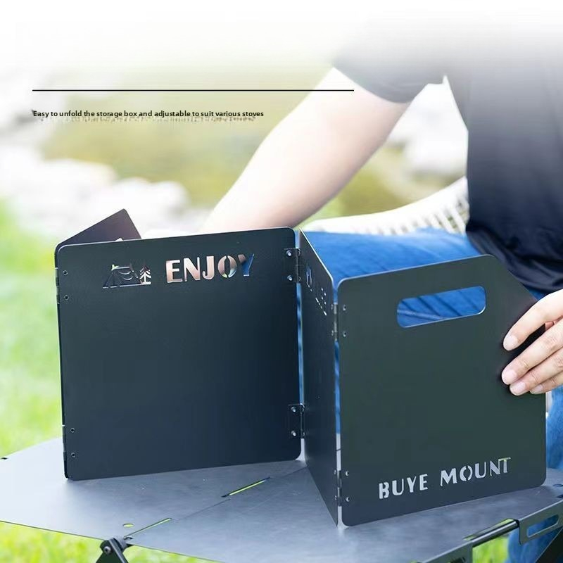 キャンプ用ストーブ風防 4つ折り風よけ ポータブル折りたたみ - Camping Cooking Appliances のレビューと価格