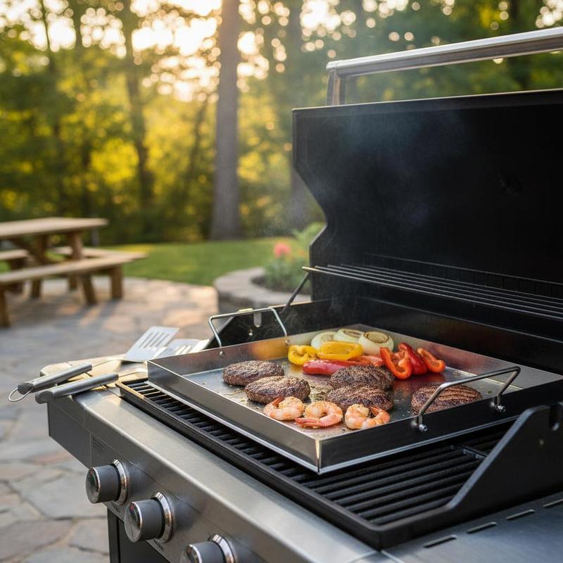 ユニバーサルフラットトップグリドル 18x16インチ キャン - Camping Cooking Handle のレビューと価格