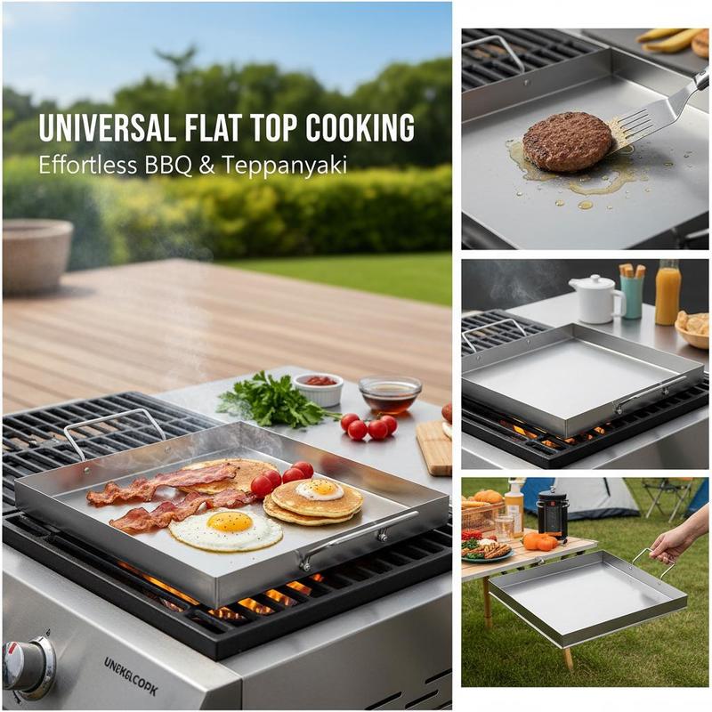 ユニバーサルフラットトップグリドル 18x16インチ キャン - Camping Cooking Handle のレビューと価格