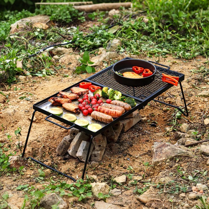 ポータブル屋外キャンプ用調理グリル、焚き火台用折りたたみ式キ - Camping Cooking Over Fire のレビューと価格