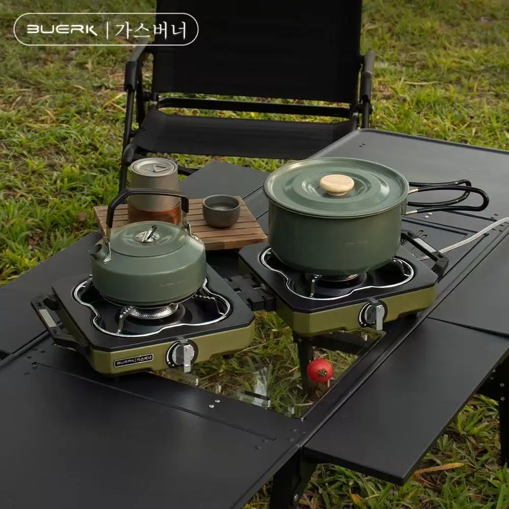 BUERK キャンプストーブ ダブルバーナー ポータブル 高 - Camping Double Cooking Stove のレビューと価格