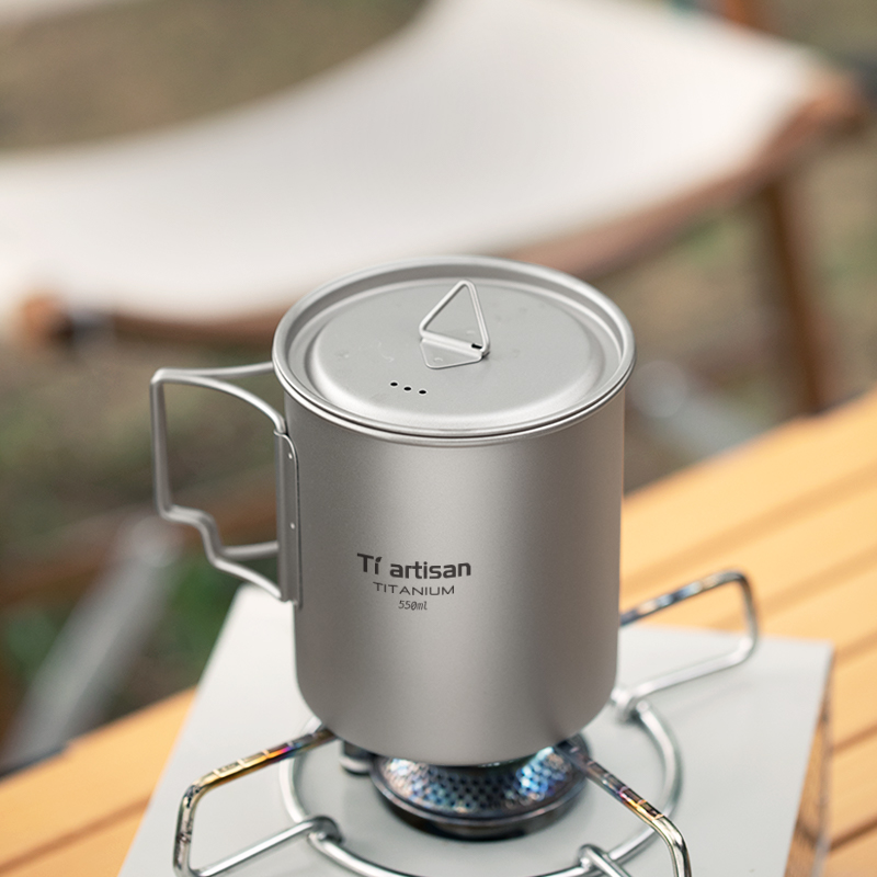 Tiartisan 屋外チタン軽量ポータブルティーコーヒーカ - Mess Kit Titanium のレビューと価格