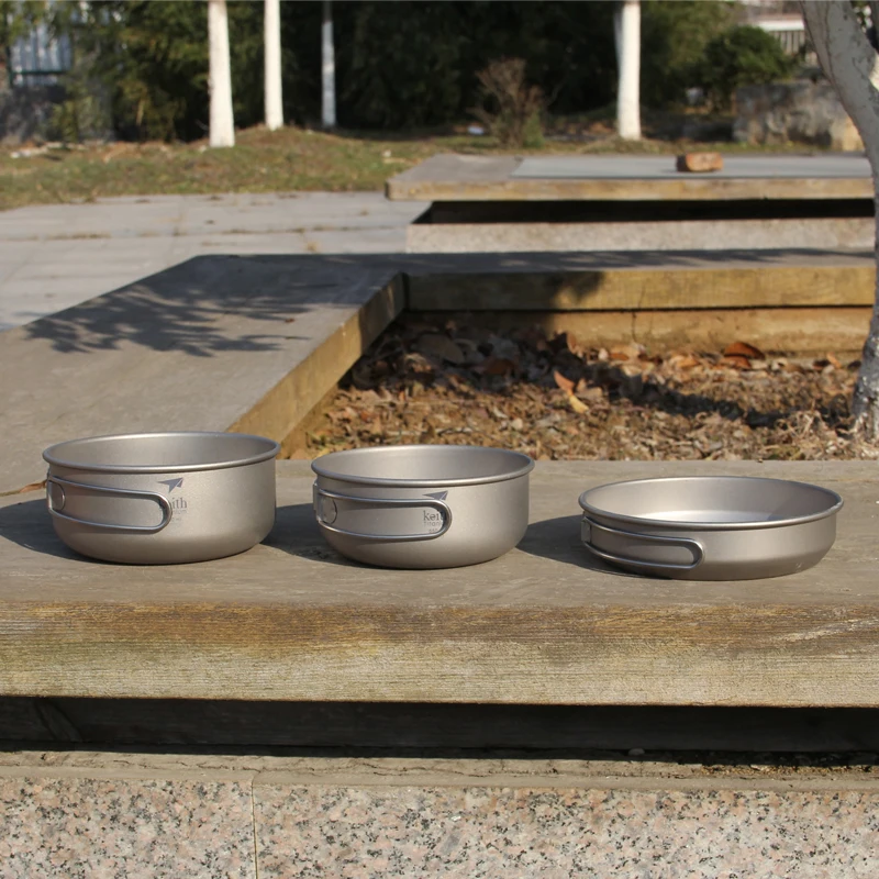 キース 3 個チタン調理器具パンボウルセット折りたたみハンド - Camping Cooking Appliances のレビューと価格