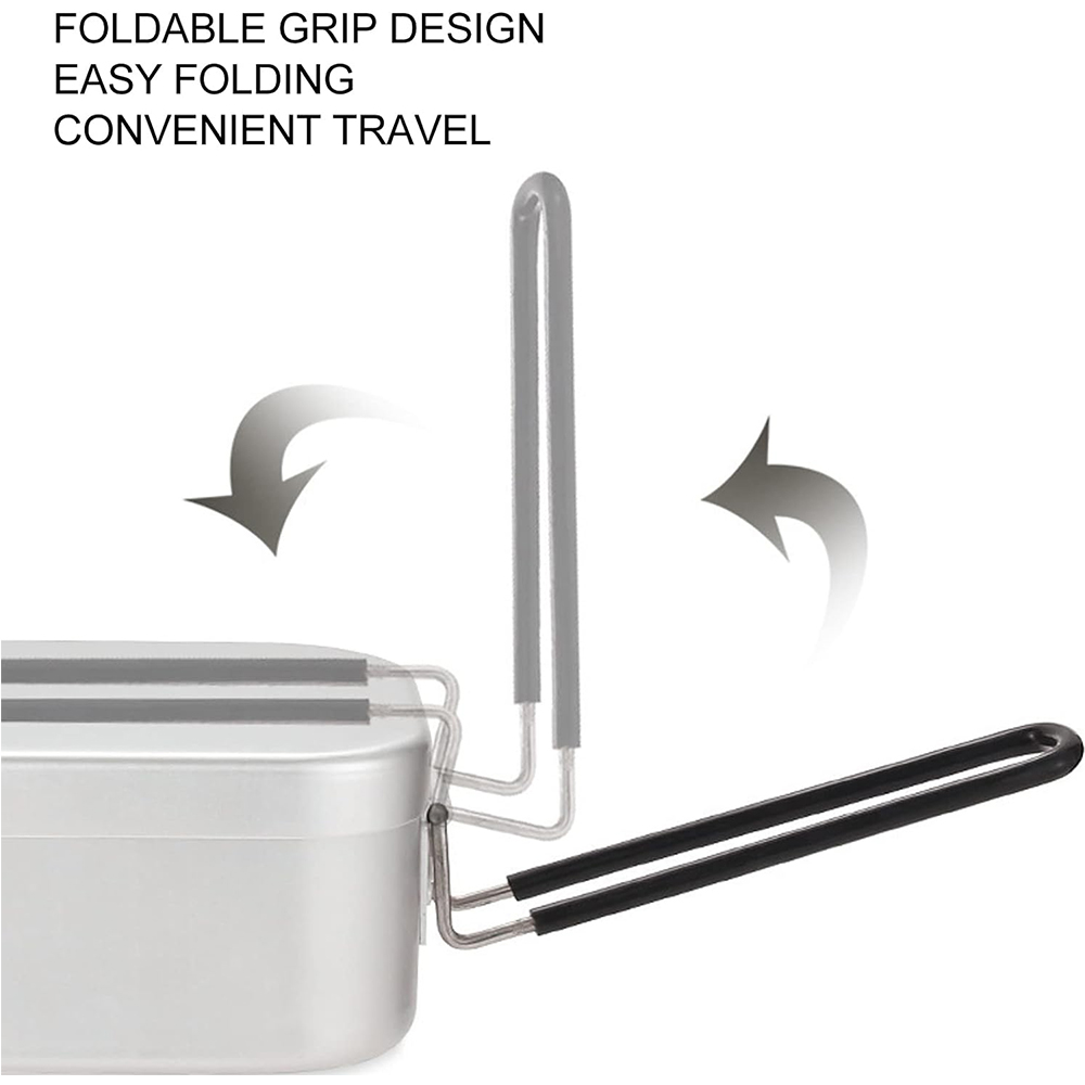 800 ミリリットルアルミ弁当箱屋外キャンプ調理器具食器折り - Camping Cooking Handle のレビューと価格
