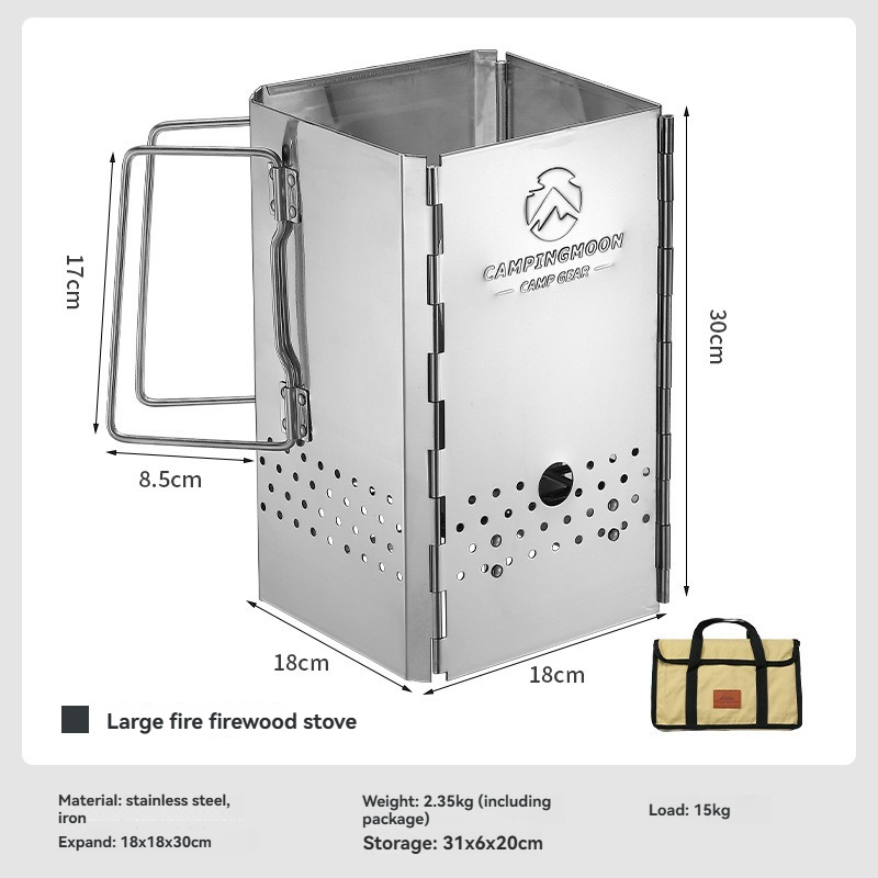 MT-18 CAMPINGMOON 折りたたみ式ポータブルイ - Charcoal Chimney Starter のレビューと価格
