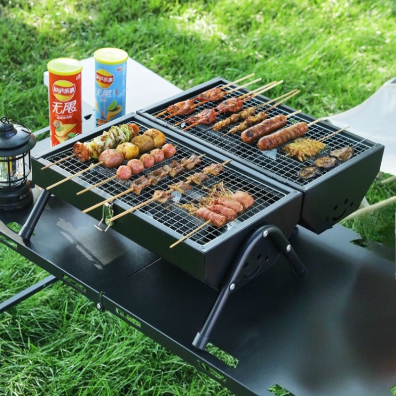 炭素鋼バーベキューグリルポータブル両面ピクニック家庭用耐久性 - Camping Double Cooking Stove のレビューと価格