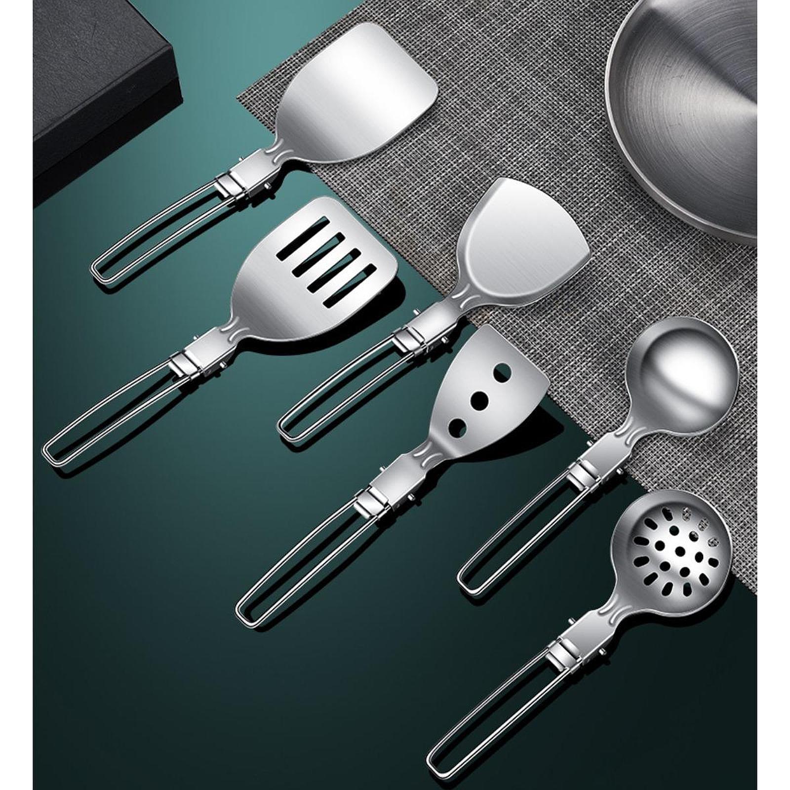 コンパクトなアウトドアキッチンギア、金属製キャンプ調理器具セ - Camping Cooking Set Compact のレビューと価格
