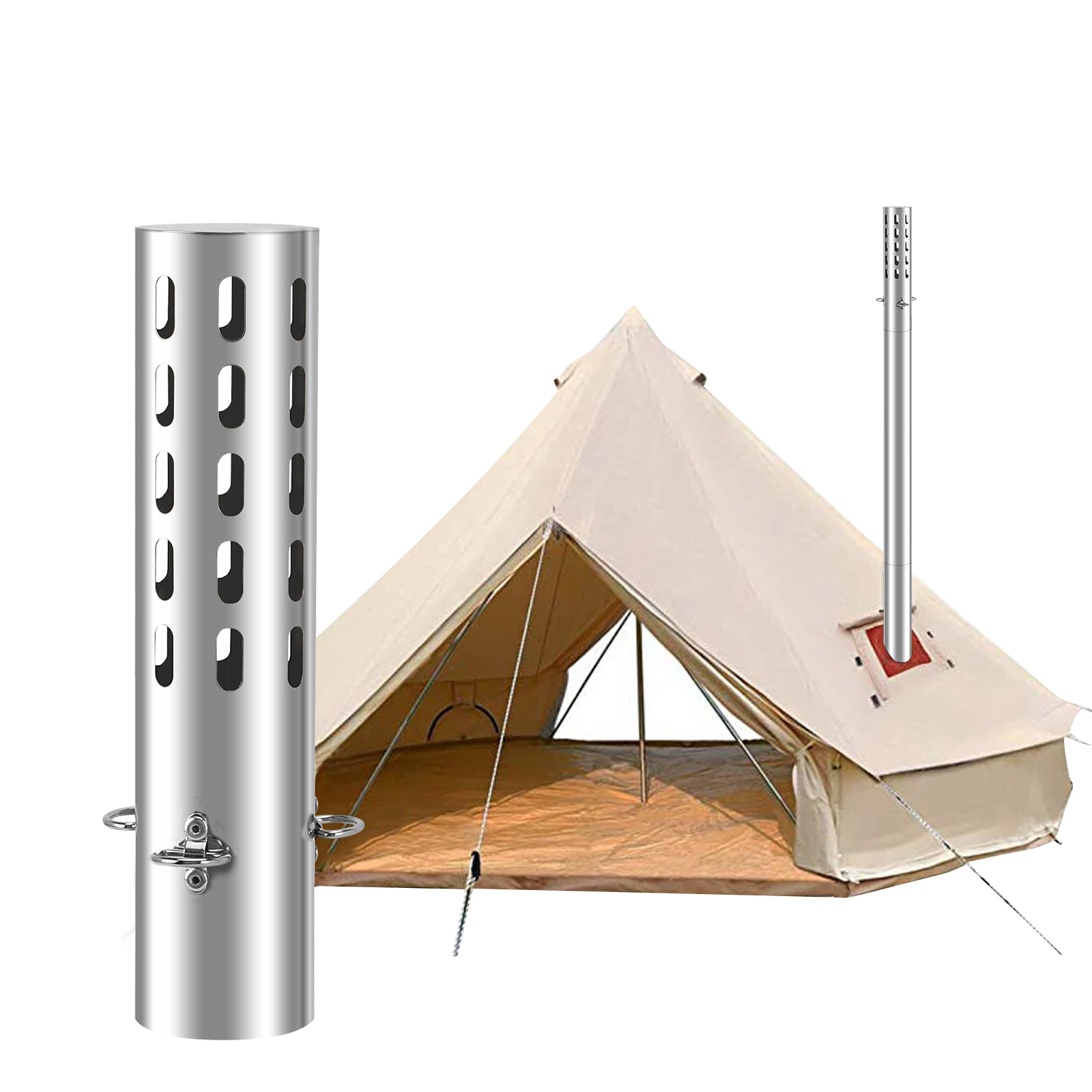 キャンプテントストーブ煙突部品スパークアレスタストーブパイプ - Charcoal Chimney Starter のレビューと価格