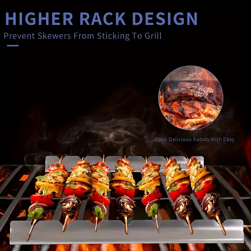 2 個ケバブラックケバブスタンド串ホルダーユニバーサルバーベ - Camping Cooking Full Set のレビューと価格