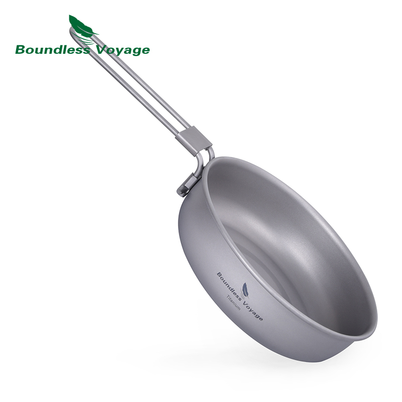 折りたたみ式ハンドル付き超軽量チタンフライパン,屋外キャンプ - Camping Cooking Appliances のレビューと価格