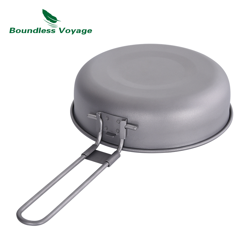 折りたたみ式ハンドル付き超軽量チタンフライパン,屋外キャンプ - Camping Cooking Appliances のレビューと価格