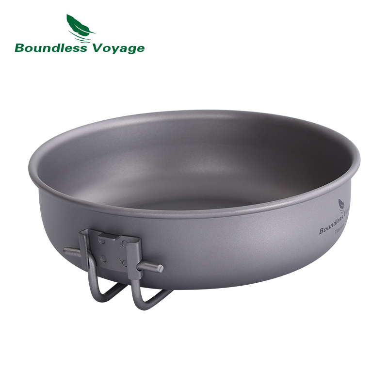 折りたたみ式ハンドル付き超軽量チタンフライパン,屋外キャンプ - Camping Cooking Appliances のレビューと価格