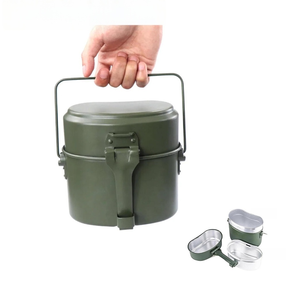 3個入りアルミランチボックスセット 630ML ポータブルコ - Camping Cooking Set Compact のレビューと価格