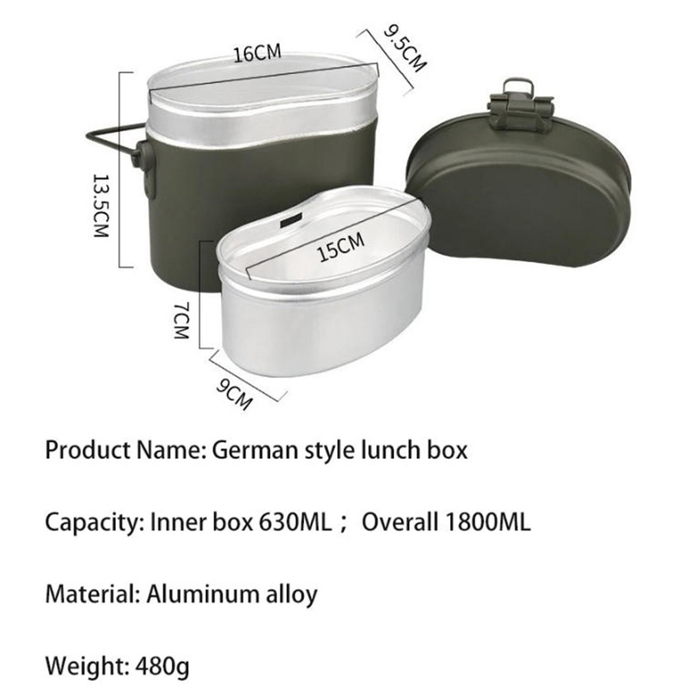 3個入りアルミランチボックスセット 630ML ポータブルコ - Camping Cooking Set Compact のレビューと価格
