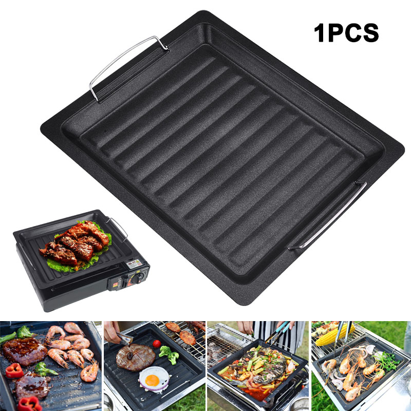 屋外用厚い四角グリルパン 2つのハンドル付き ポータブルノン - Camping Cooking Appliances のレビューと価格