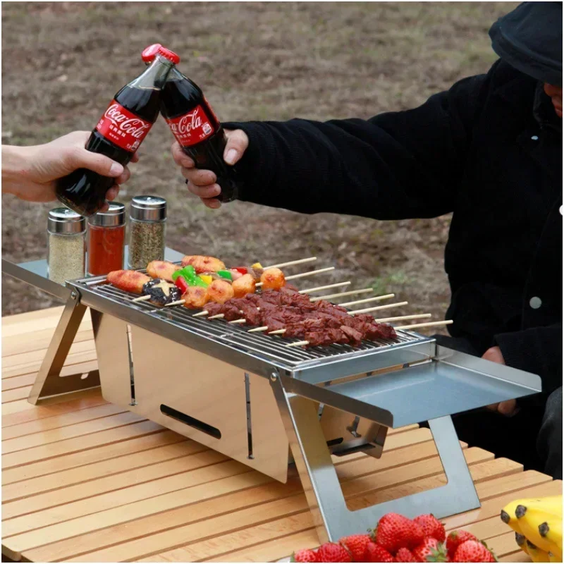 ステンレス製ポータブルBBQグリル屋外折りたたみ式炭火コンロ - Camping Cooking Set Compact のレビューと価格