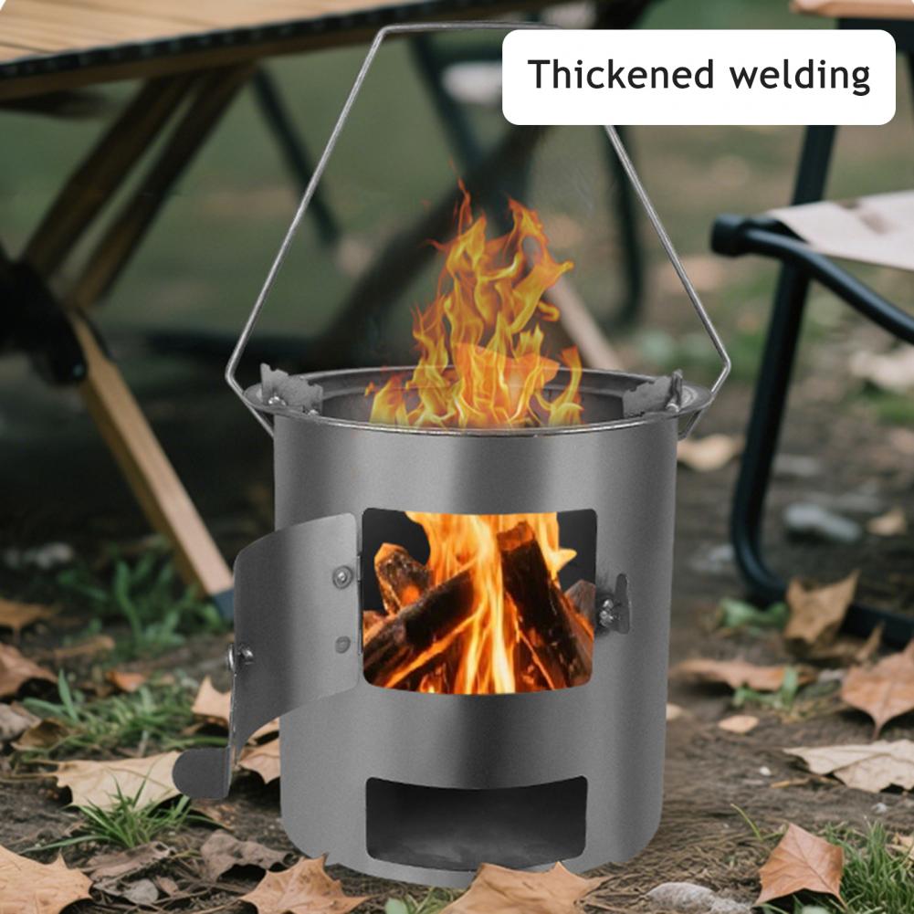 屋外ピクニック用調理ストーブ、薪焚きキャンプストーブ、ポータ - Camping Cooking Easy のレビューと価格