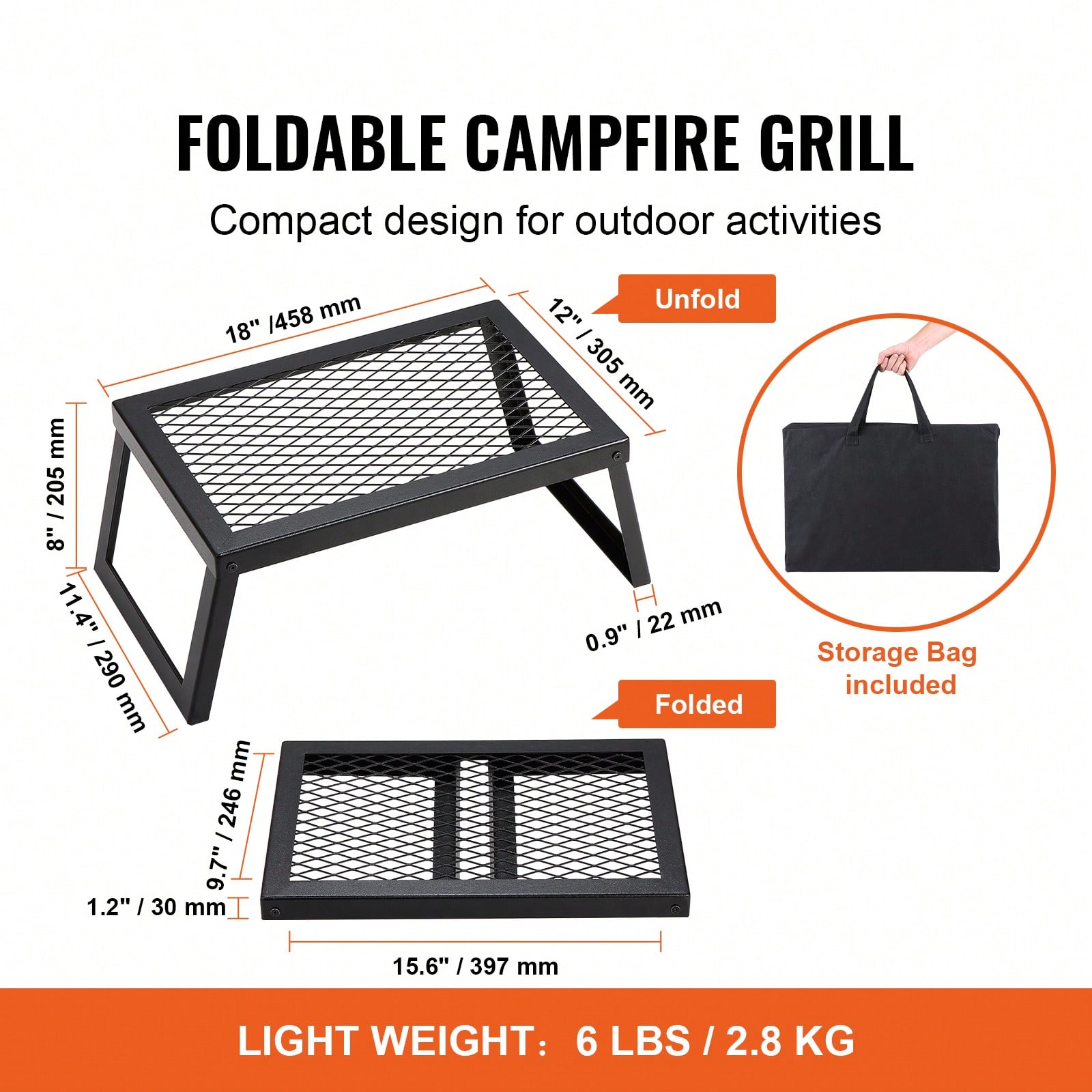 折りたたみ式/回転式キャンプファイヤーグリル、頑丈なスチール - Camping Cooking Over Fire のレビューと価格