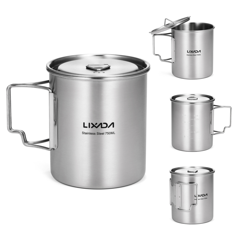 Lixada-折りたたみ式ハンドルと蓋付きステンレススチール - Camping Cooking Handle のレビューと価格