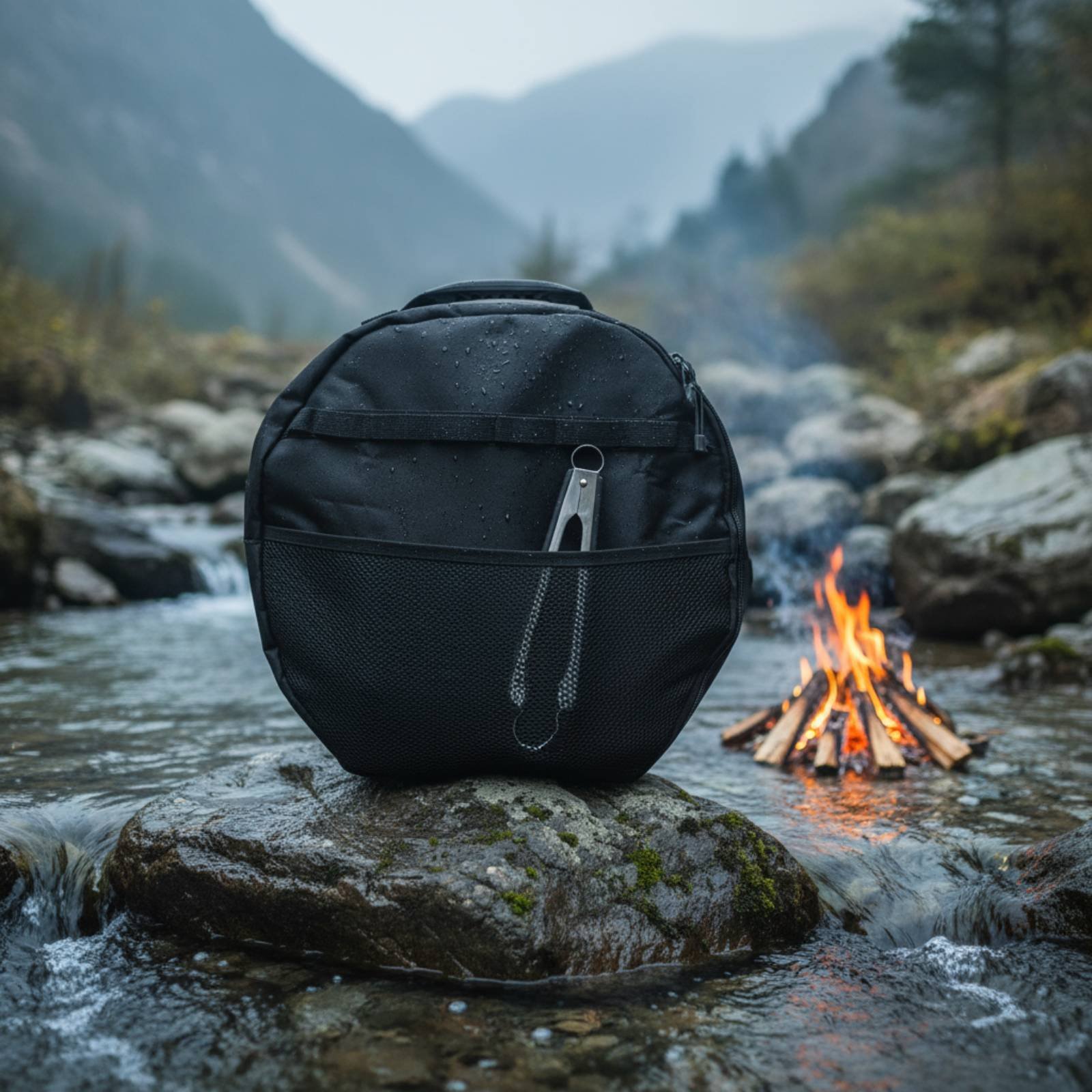 バーベキューパンオーガナイザーバッグ 厚手の丸型パンバッグ  - Camp Grill Portable Folding のレビューと価格