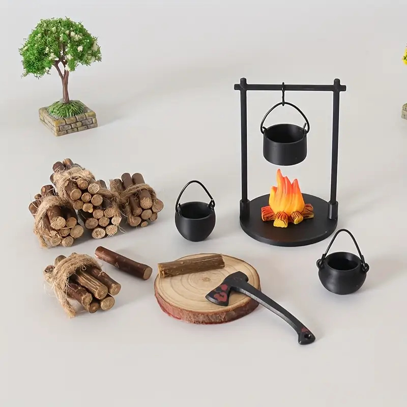 ミニ焚き火吊り下げストーブポットドールハウスキャンプピクニッ - Camping Cooking Appliances のレビューと価格