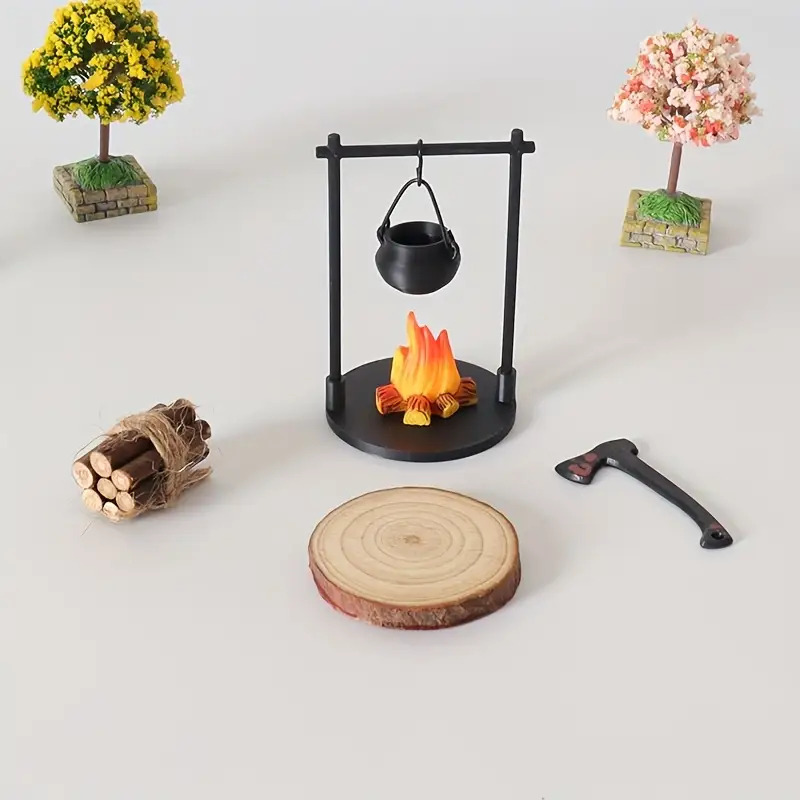 ミニ焚き火吊り下げストーブポットドールハウスキャンプピクニッ - Camping Cooking Appliances のレビューと価格