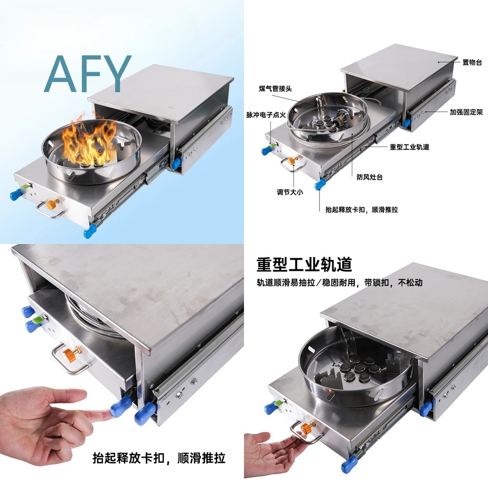 RVガスコンロ 車載 キャンピングカー用 外部キッチン 引き - Van Camping Cooking のレビューと価格