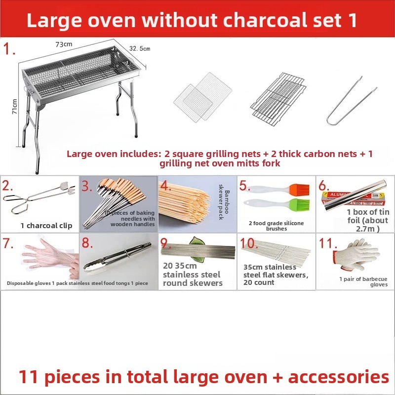 大型折りたたみ式炭火バーベキューグリル、屋外キャンプ用ストー - Camp Grill Portable Folding のレビューと価格