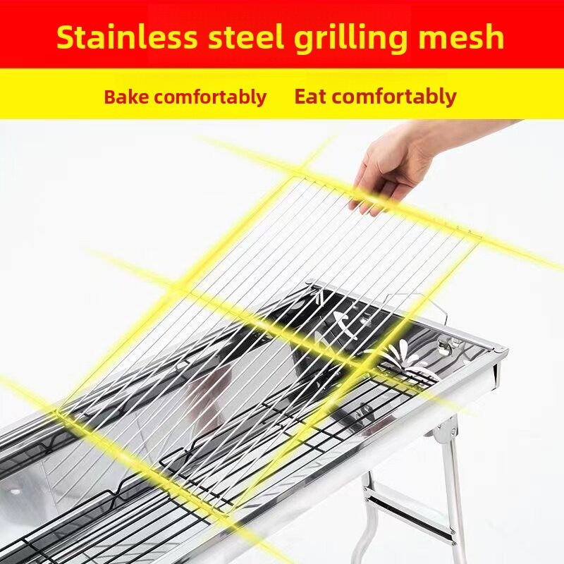 大型折りたたみ式炭火バーベキューグリル、屋外キャンプ用ストー - Camp Grill Portable Folding のレビューと価格