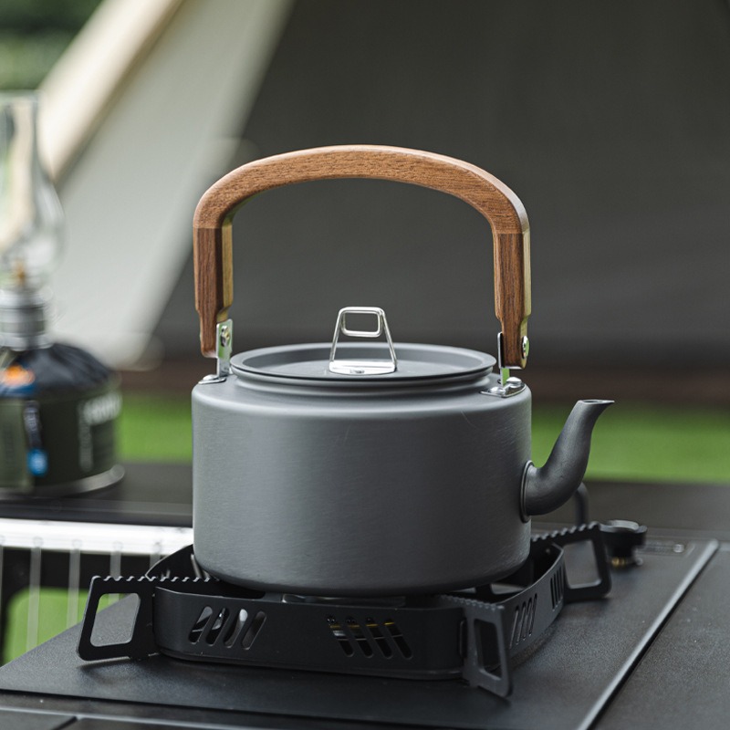 1.2L 軽量アルミニウム合金キャンプケトル 木製ハンドル付 - Camping Cooking Handle のレビューと価格